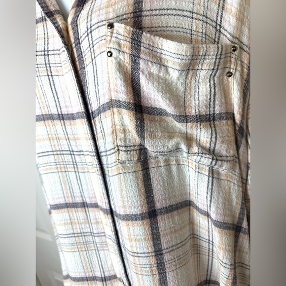 WE THE FREE People Hidden Valley ButtonDown Shirt Top Blouse Oversized Plaid - Picture 7 of 16